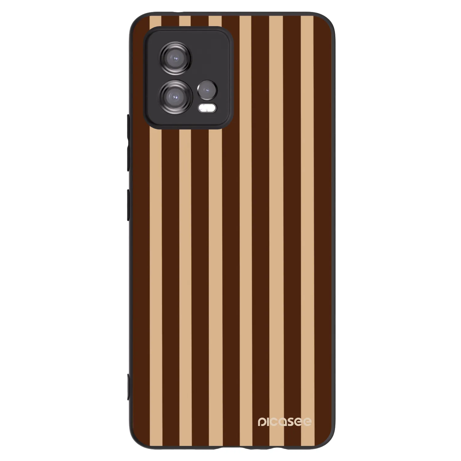 Picasee silikonowe czarne etui na Motorola Moto G72 - Brown lines