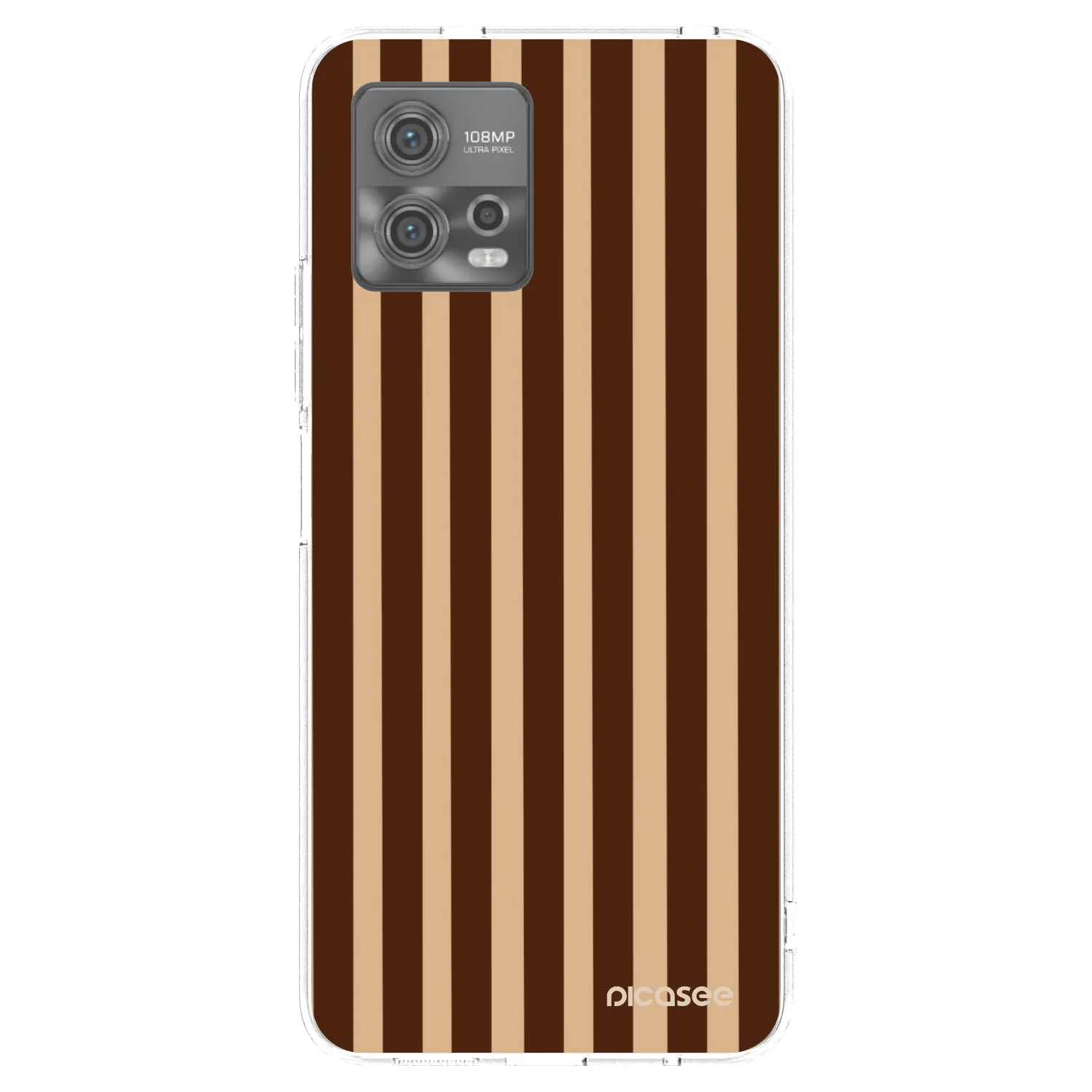 Picasee silikonowe przeźroczyste etui na Motorola Moto G72 - Brown lines