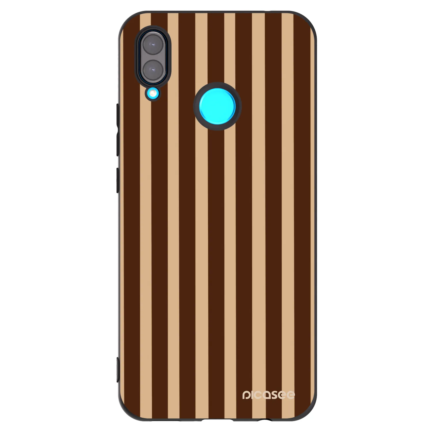 Picasee silikonowe czarne etui na Huawei Nova 3i - Brown lines