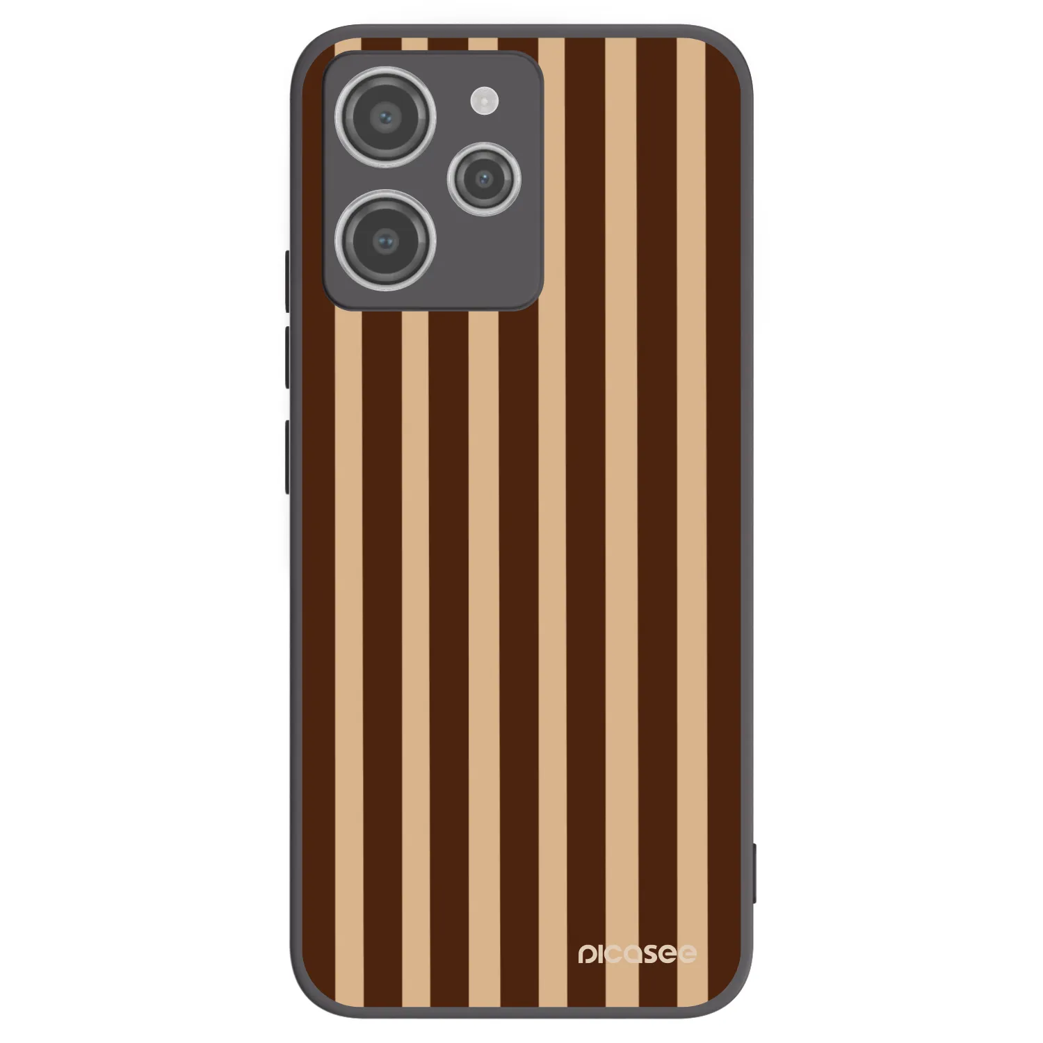Picasee silikonowe czarne etui na Xiaomi Redmi 12 4G - Brown lines