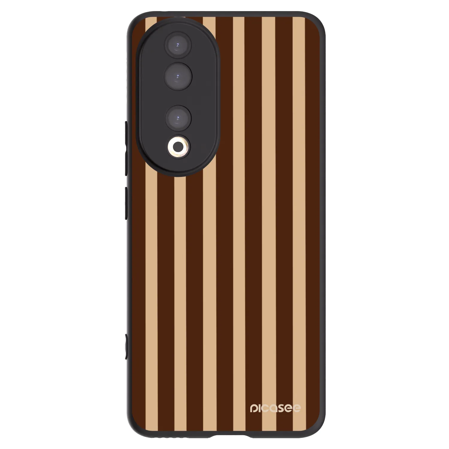 Picasee silikonowe czarne etui na Honor 90 5G - Brown lines