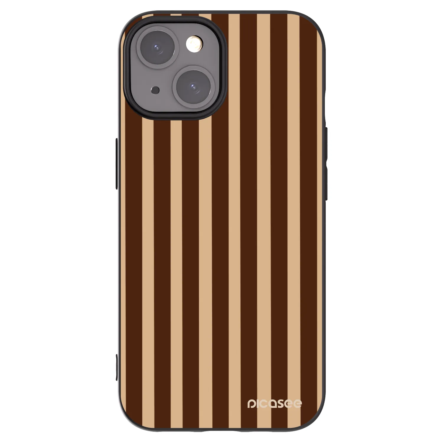 Picasee silikonowe czarne etui na Apple iPhone 15 - Brown lines