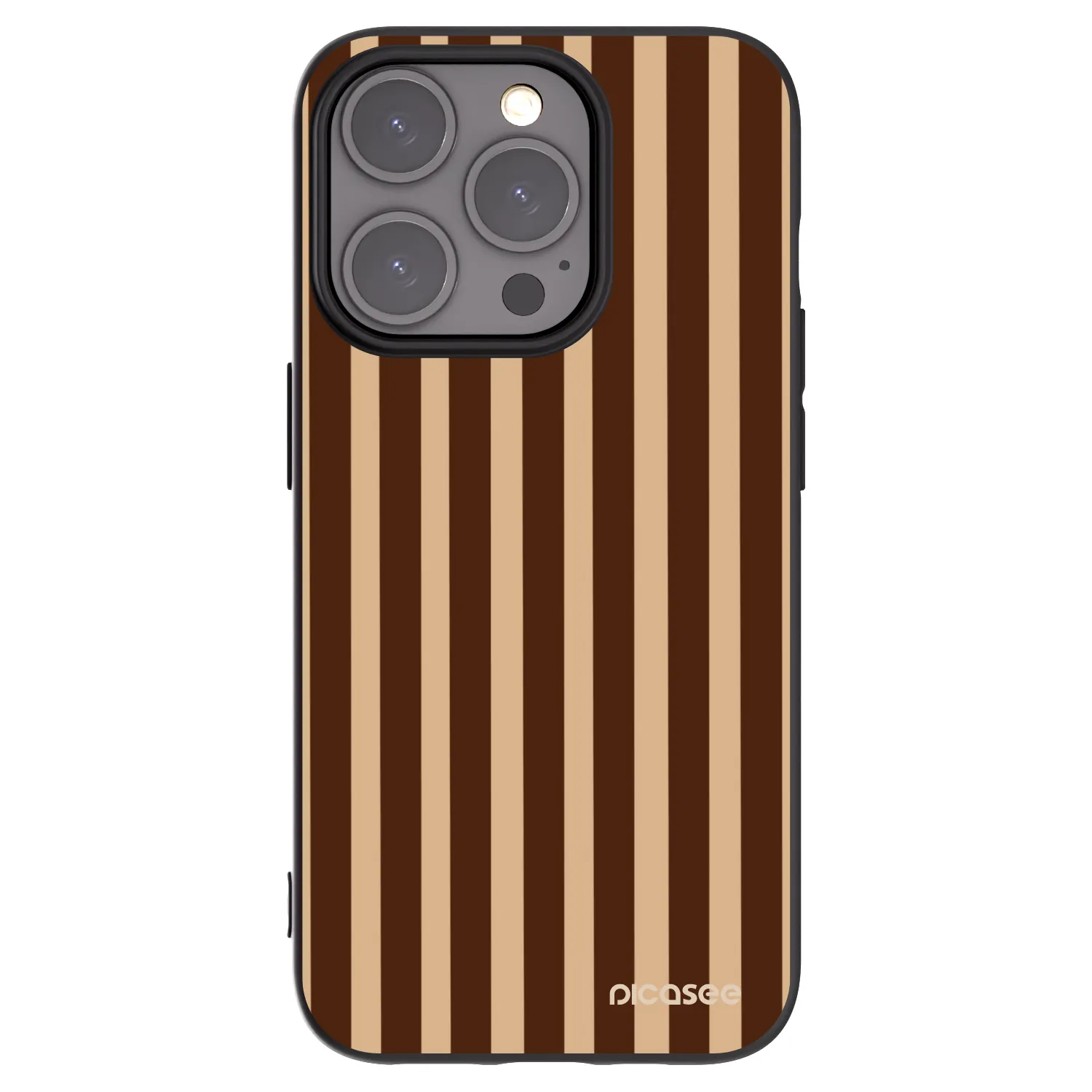 Picasee silikonowe czarne etui na Apple iPhone 15 Pro - Brown lines