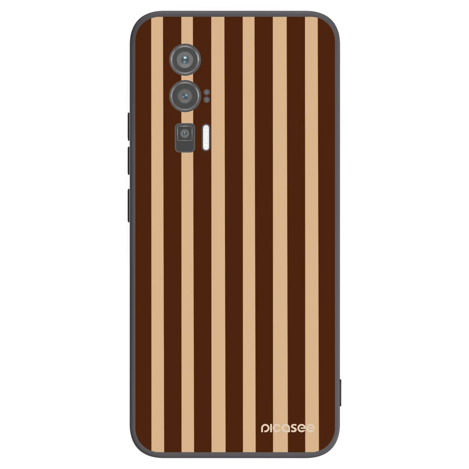 Picasee silikonowe czarne etui na Xiaomi Poco F5 Pro 5G - Brown lines