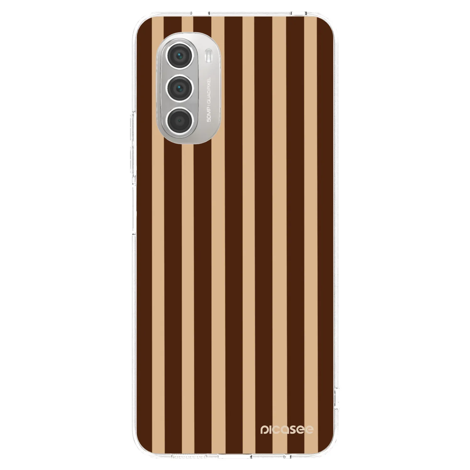 Picasee silikonowe przeźroczyste etui na Motorola Moto G51 - Brown lines