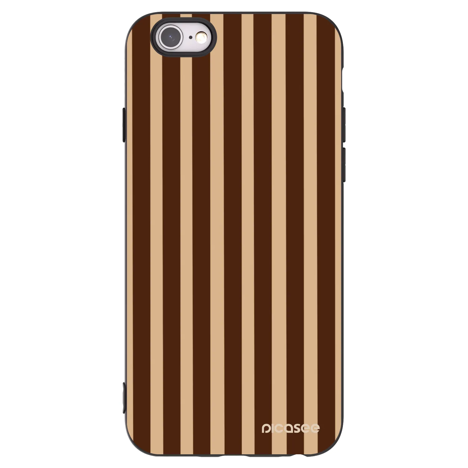Picasee silikonowe czarne etui na Apple iPhone 6/6S - Brown lines