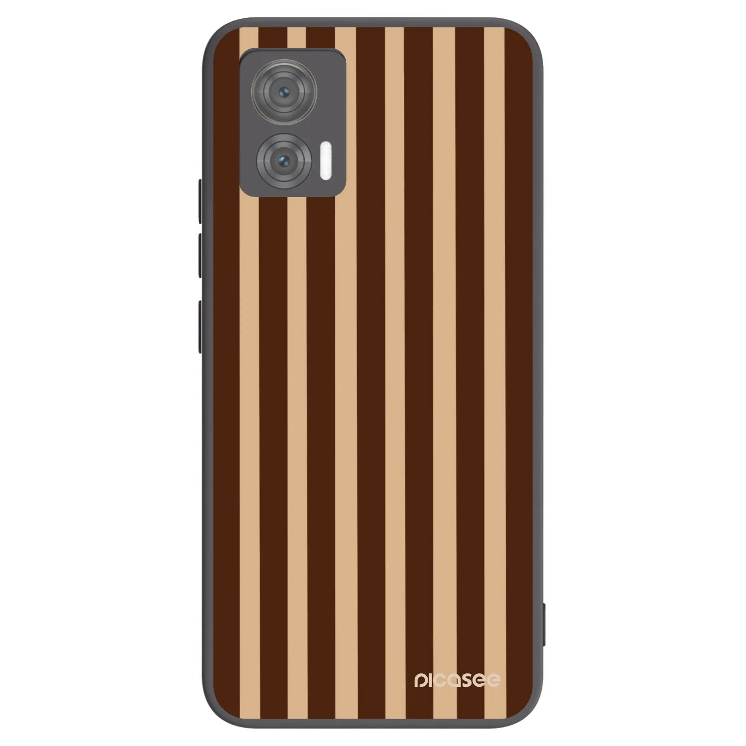 Picasee silikonowe czarne etui na Motorola Edge 30 Neo - Brown lines