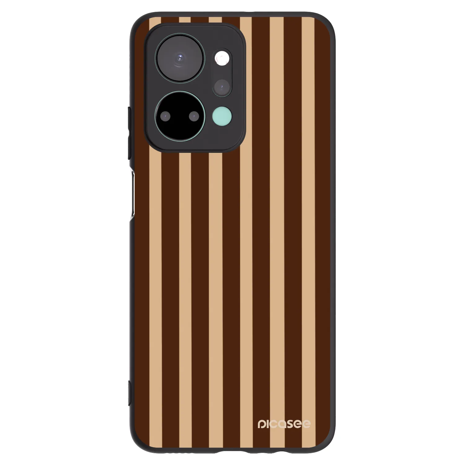 Picasee silikonowe czarne etui na Honor X7a - Brown lines