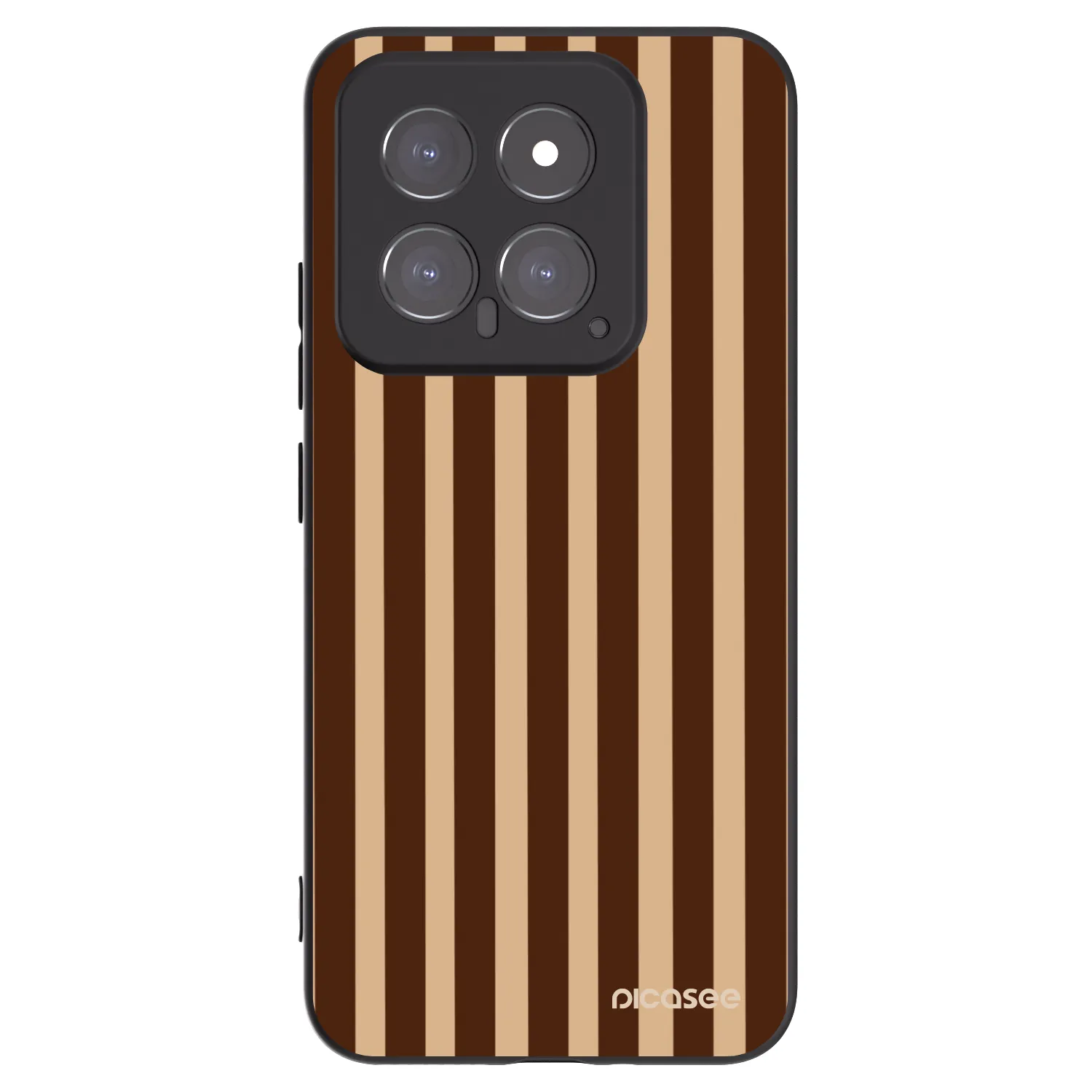 Picasee silikonowe czarne etui na Xiaomi 14 - Brown lines