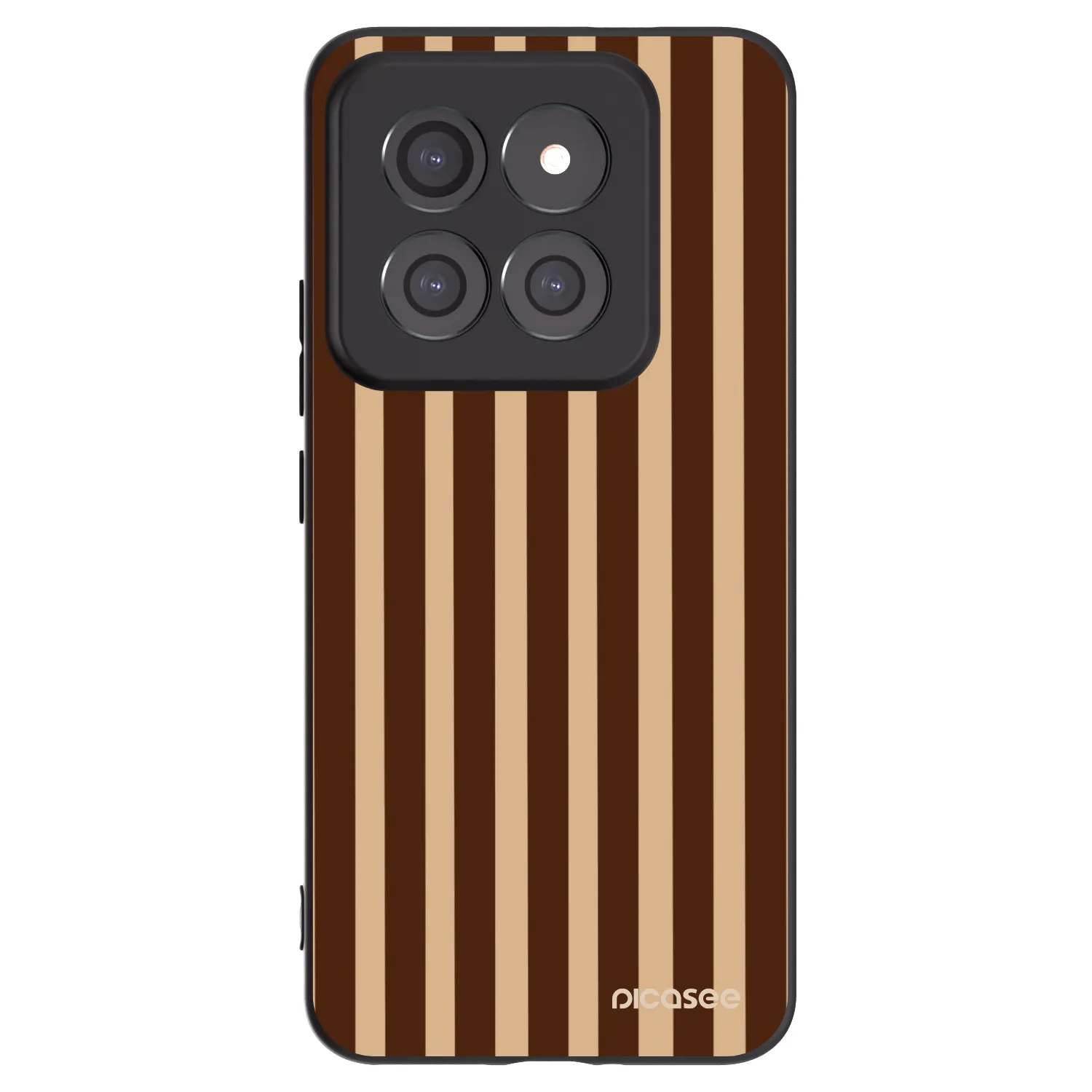 Picasee silikonowe czarne etui na Xiaomi 14 Pro - Brown lines