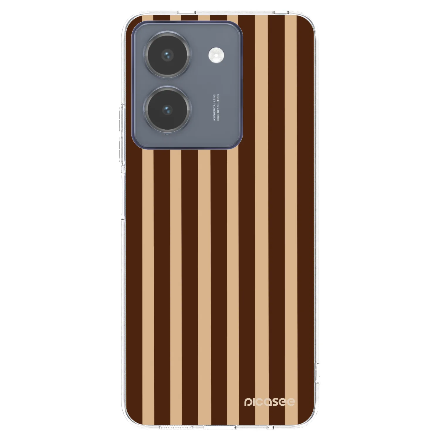 Picasee silikonowe przeźroczyste etui na Vivo Y36 4G - Brown lines