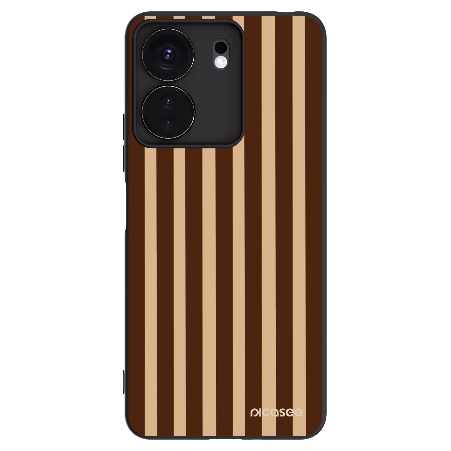 Picasee silikonowe czarne etui na Xiaomi Redmi 13C 4G - Brown lines