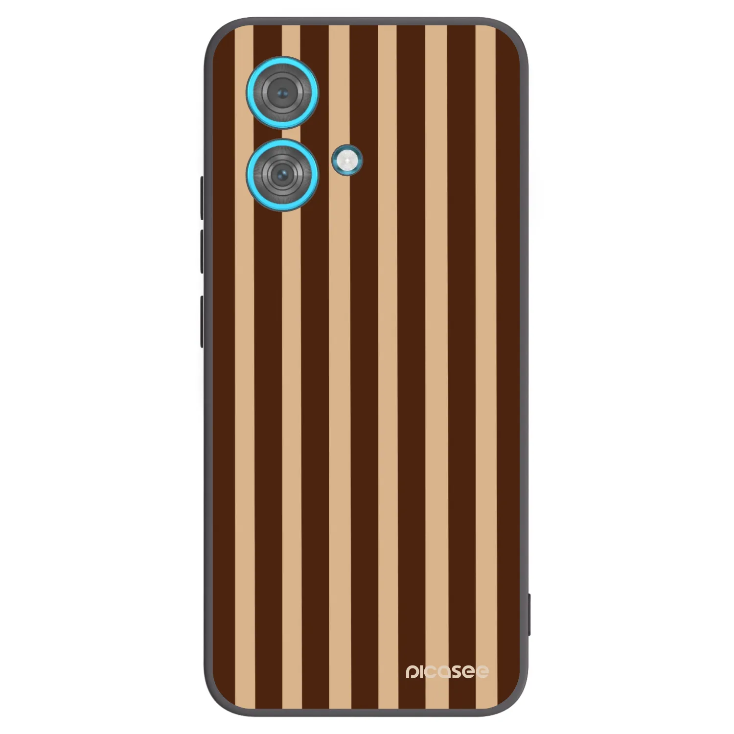 Picasee silikonowe czarne etui na Motorola Edge 40 Neo - Brown lines