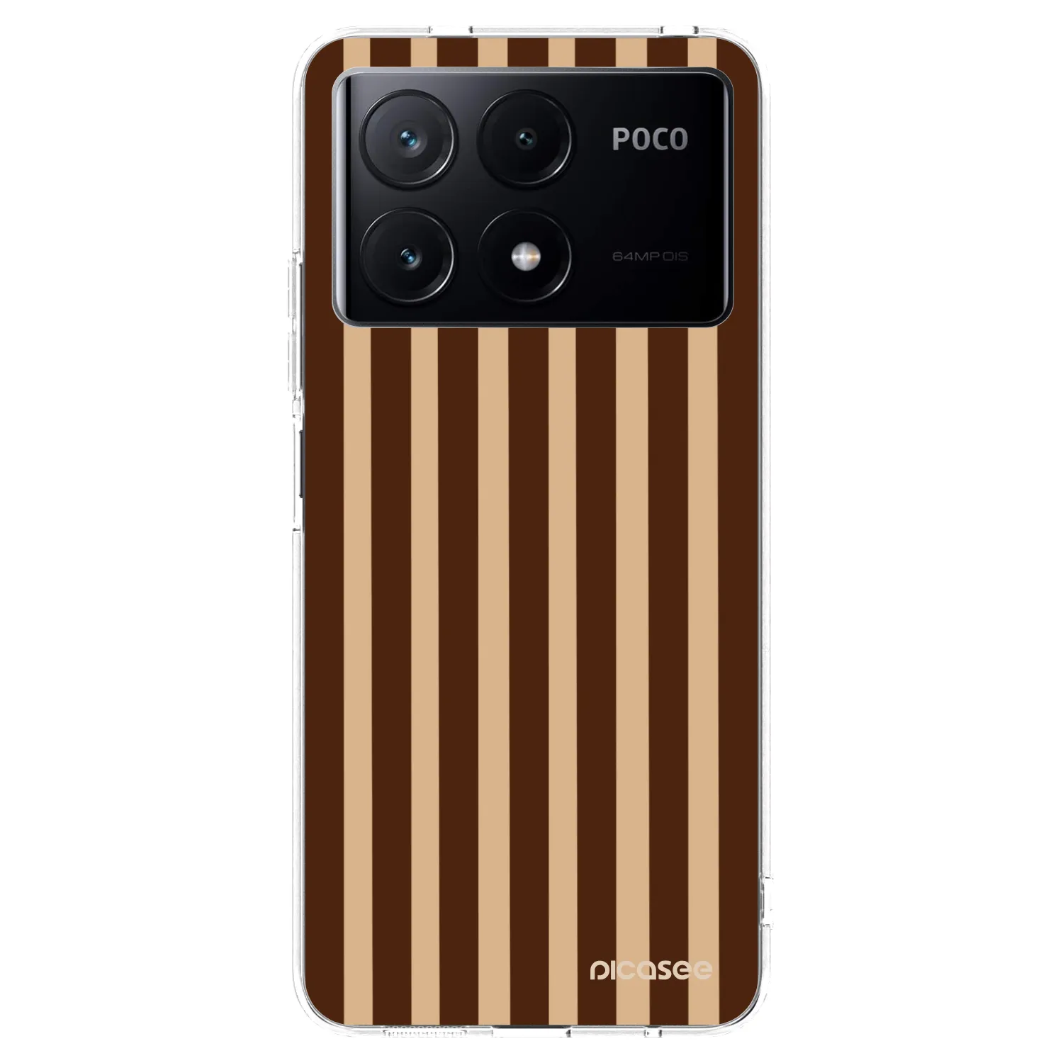 Picasee silikonowe przeźroczyste etui na Xiaomi Poco X6 Pro - Brown lines