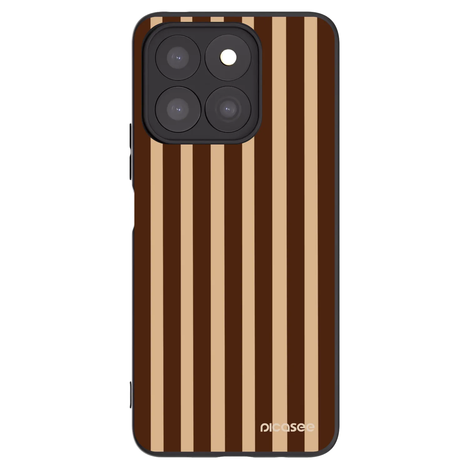 Picasee silikonowe czarne etui na Honor X8b - Brown lines