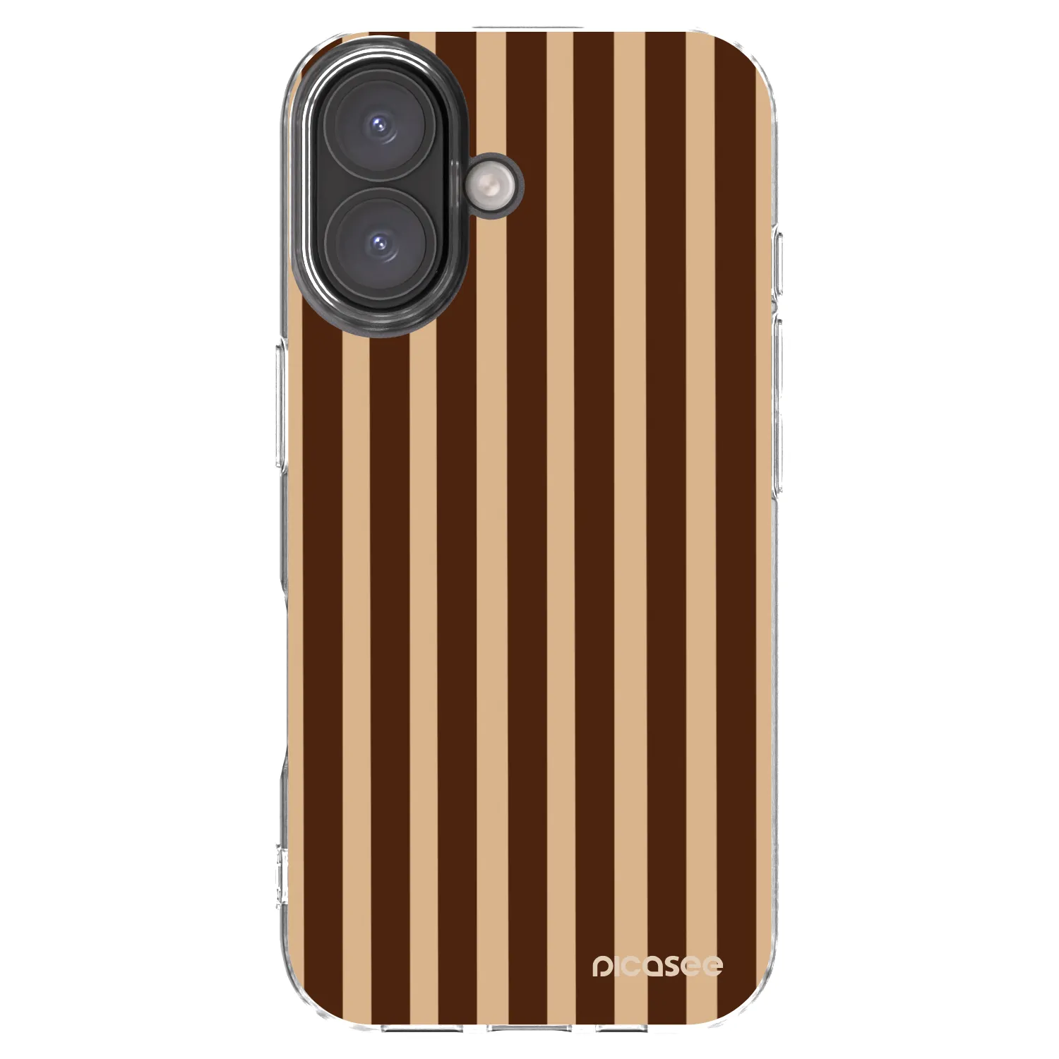 Picasee silikonowe przeźroczyste etui na Apple iPhone 16 - Brown lines