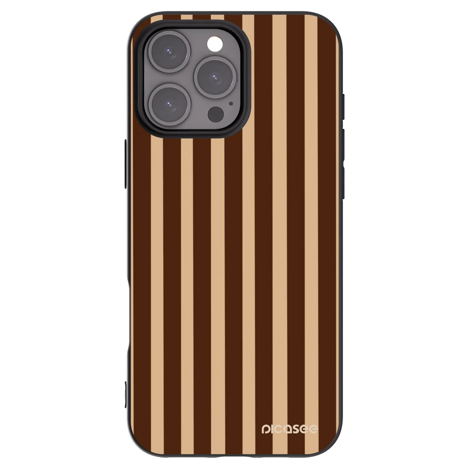 Picasee silikonowe czarne etui na Apple iPhone 16 Pro Max - Brown lines