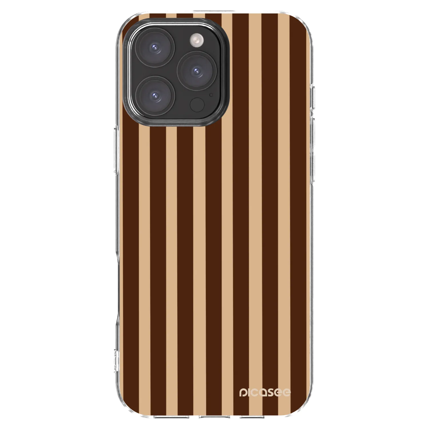 Picasee silikonowe przeźroczyste etui na Apple iPhone 16 Pro Max - Brown lines