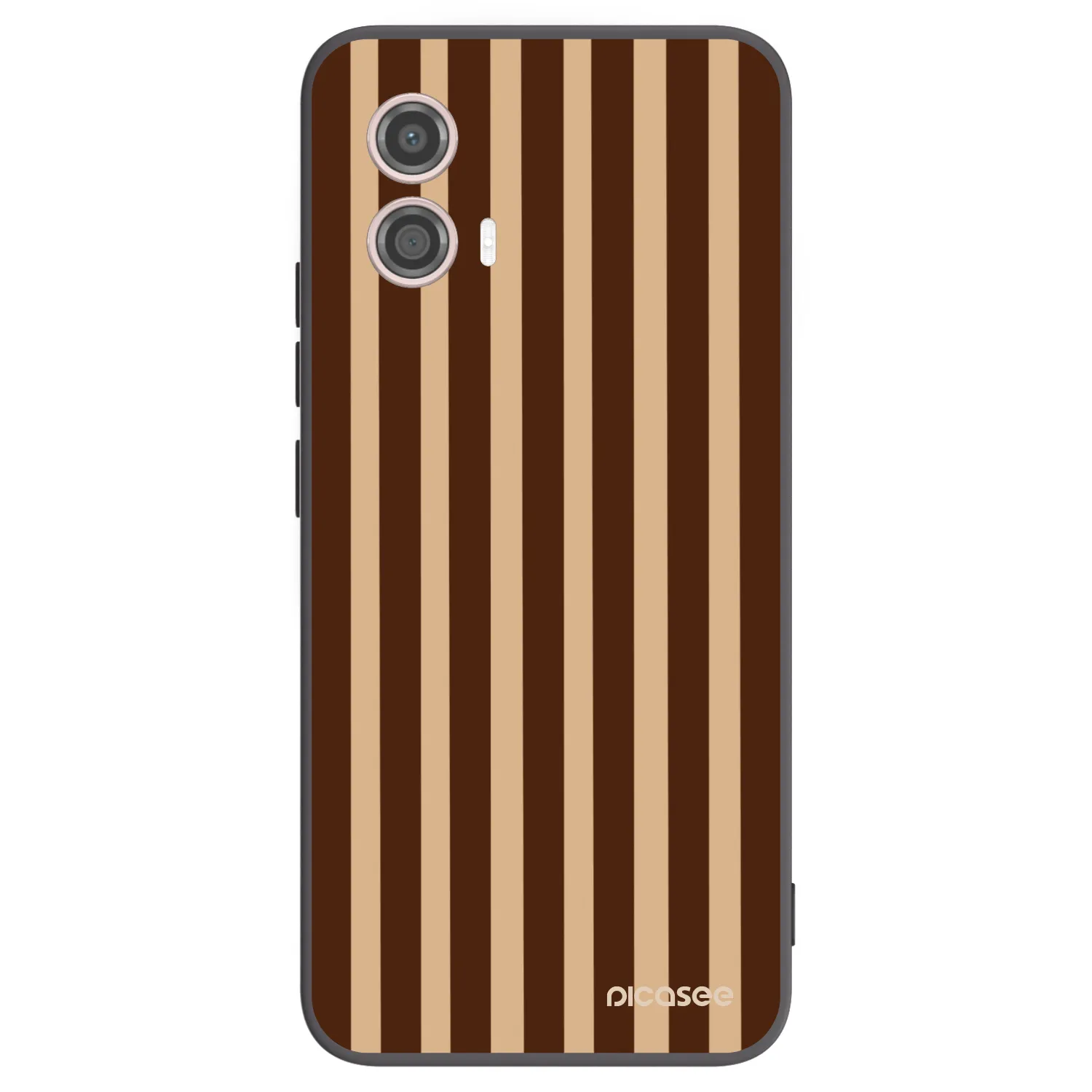 Picasee silikonowe czarne etui na Motorola Moto G53 5G - Brown lines