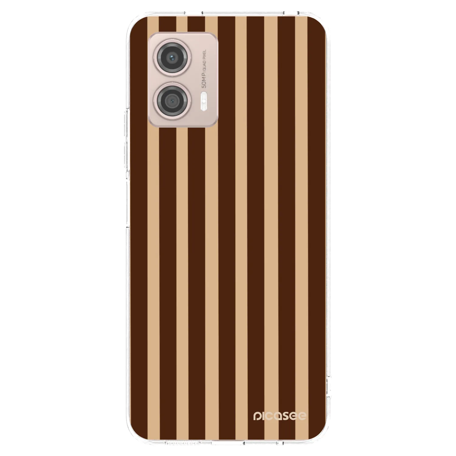 Picasee silikonowe przeźroczyste etui na Motorola Moto G53 5G - Brown lines