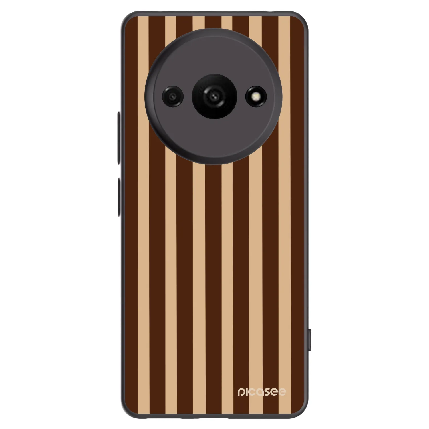 Picasee silikonowe czarne etui na Xiaomi Redmi A3 - Brown lines