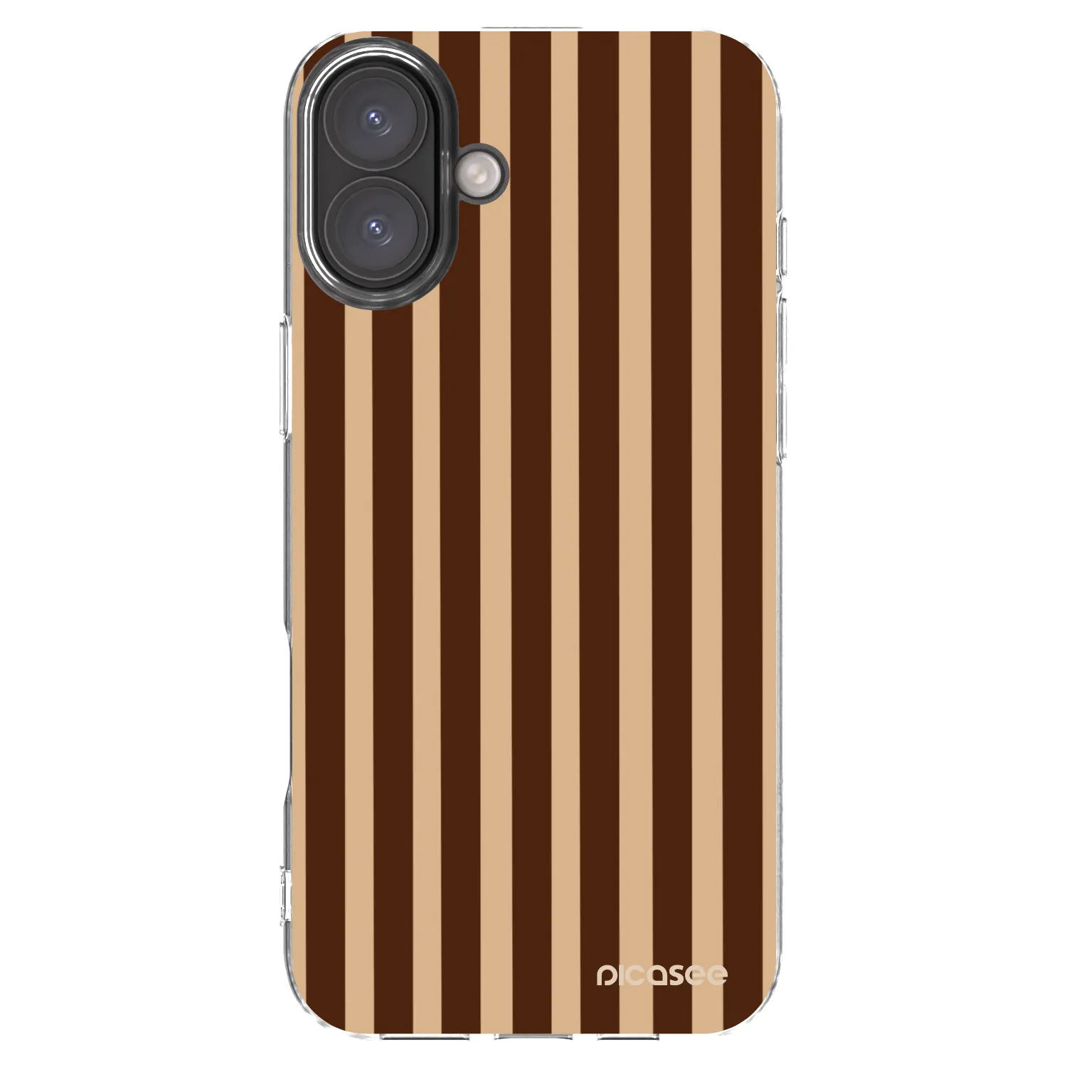 Picasee silikonowe przeźroczyste etui na Apple iPhone 16 Plus - Brown lines