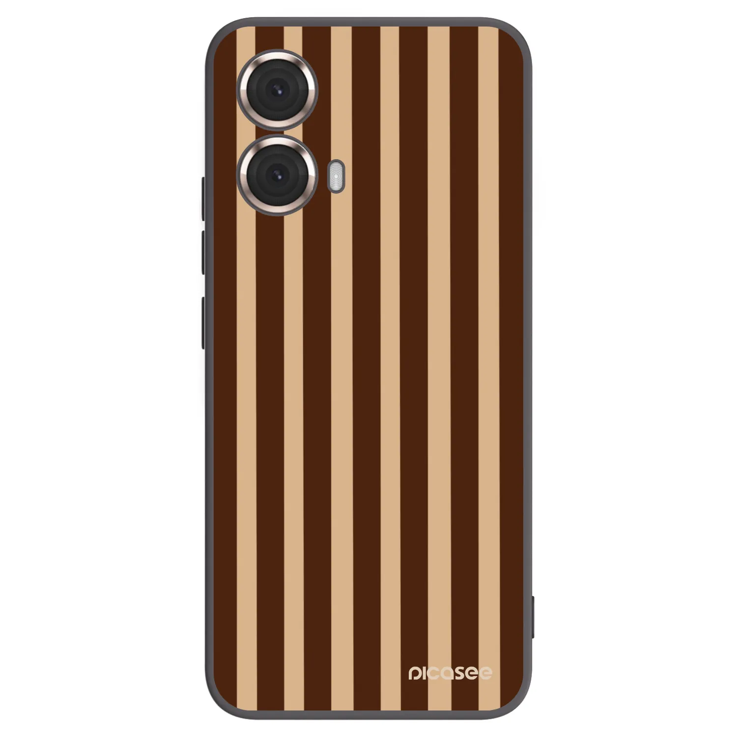 Picasee silikonowe czarne etui na Motorola Moto G85 - Brown lines