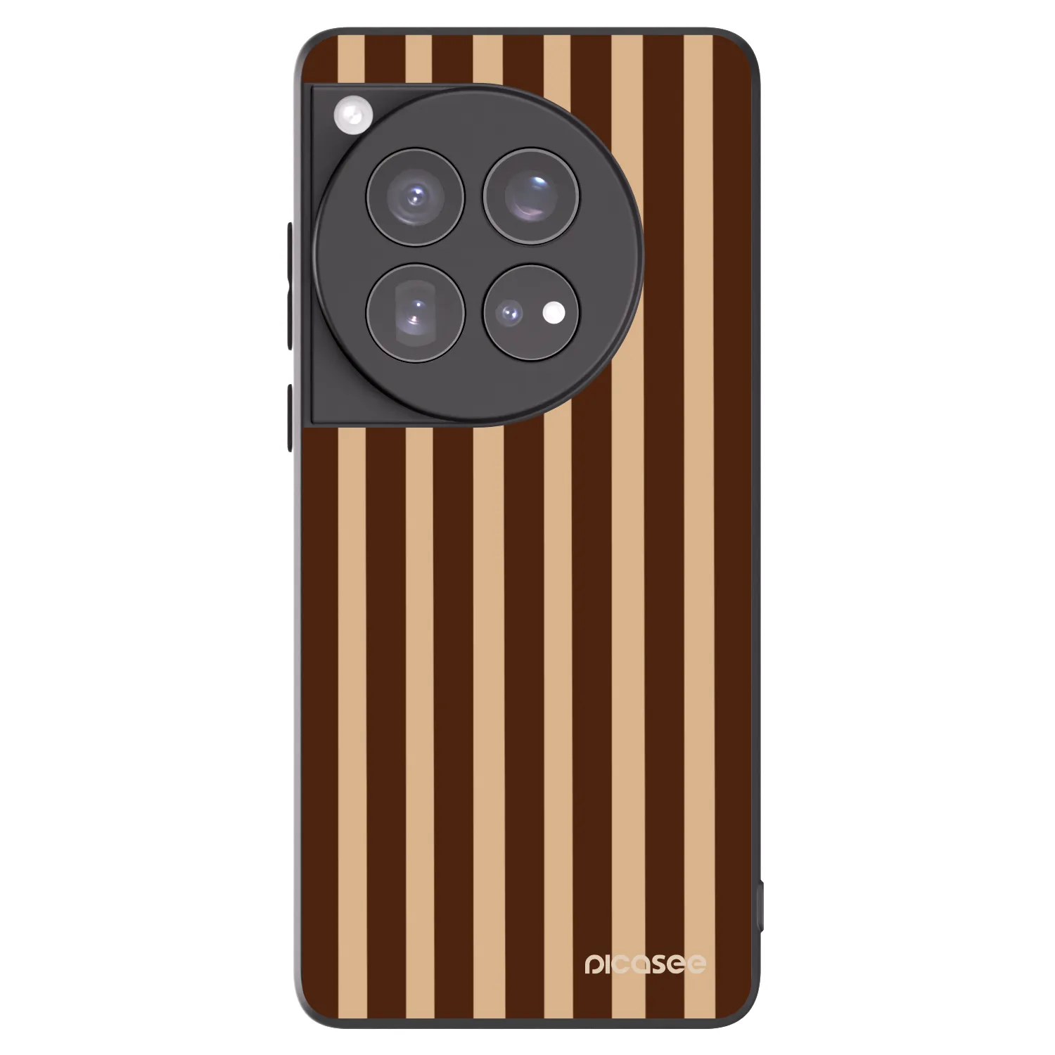 Picasee silikonowe czarne etui na OnePlus 12 5G - Brown lines