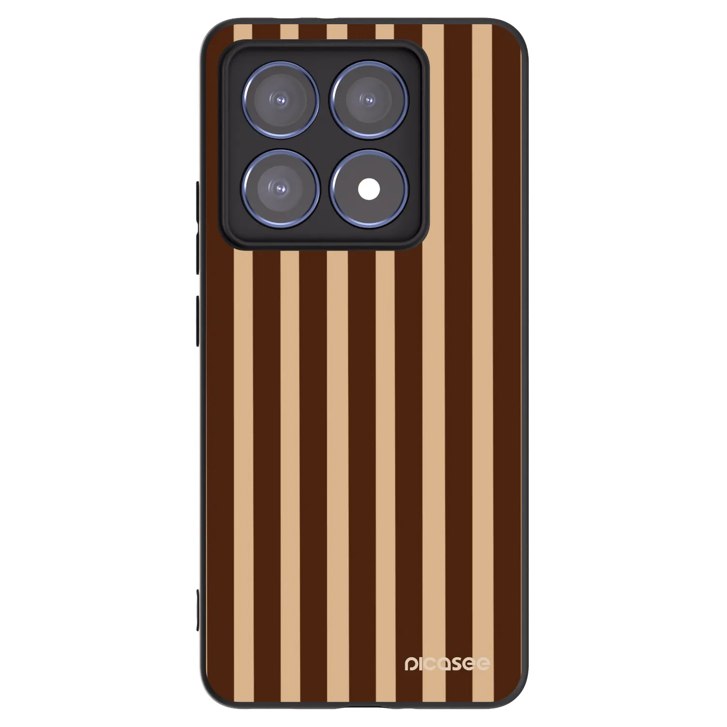 Picasee silikonowe czarne etui na Xiaomi 14T Pro - Brown lines