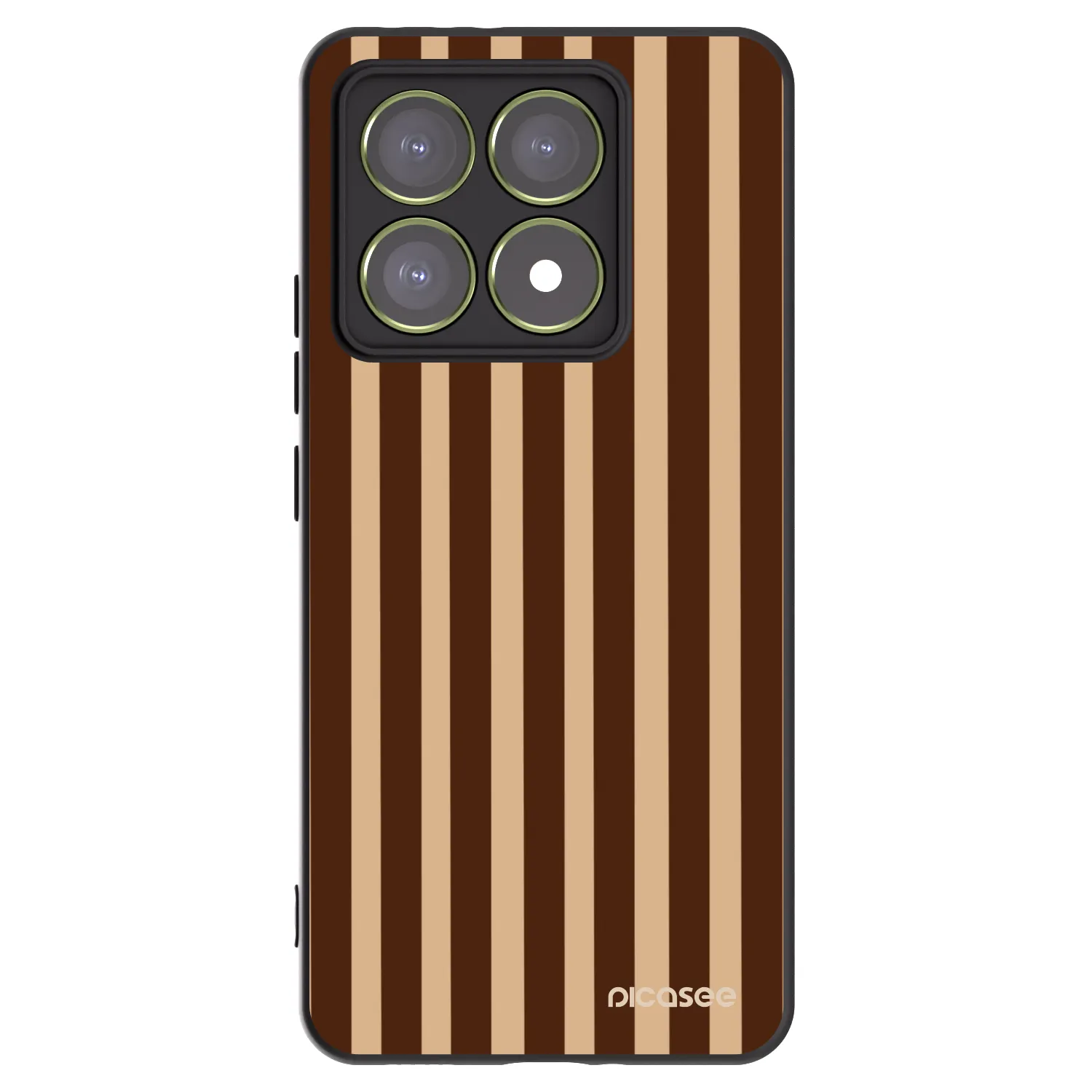 Picasee silikonowe czarne etui na Xiaomi 14T - Brown lines