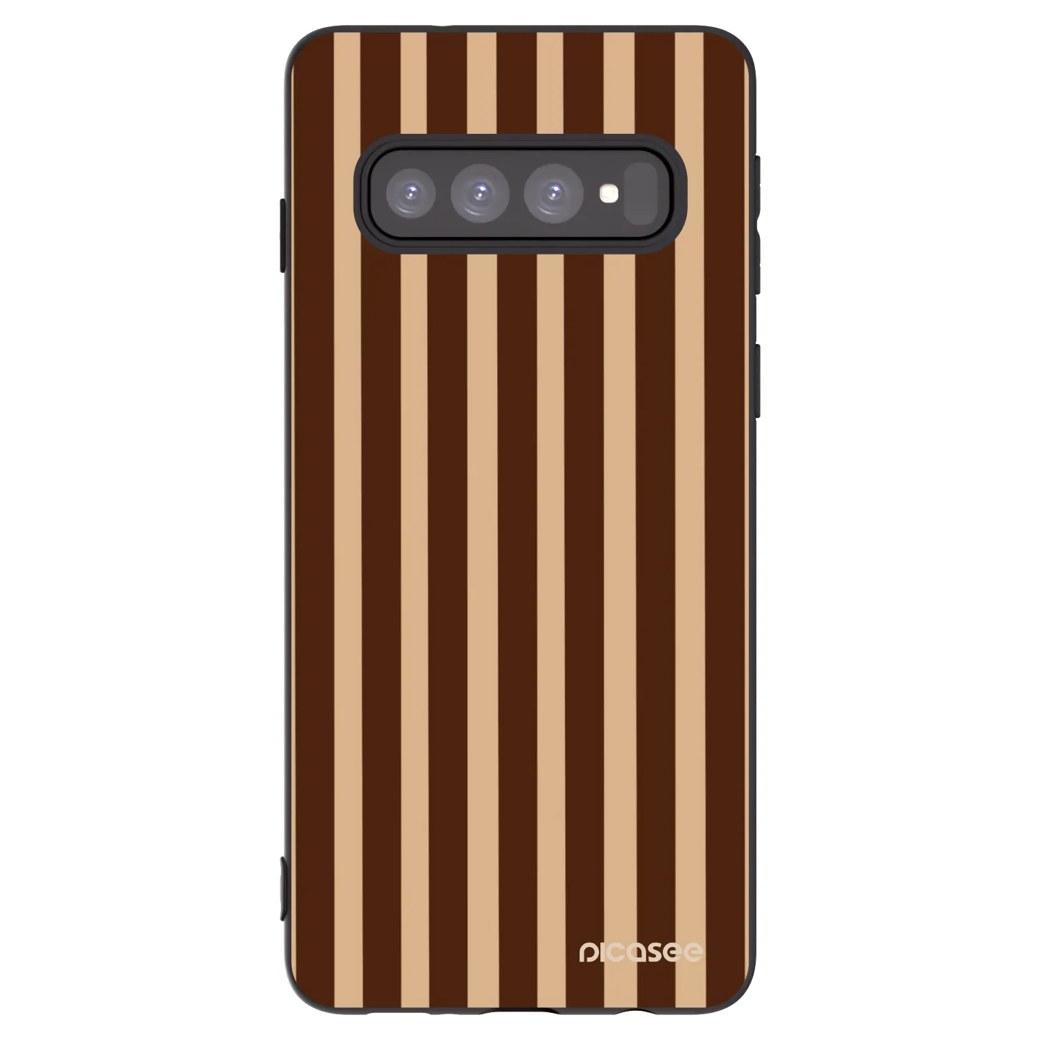 Picasee silikonowe czarne etui na Samsung Galaxy S10 G973 - Brown lines