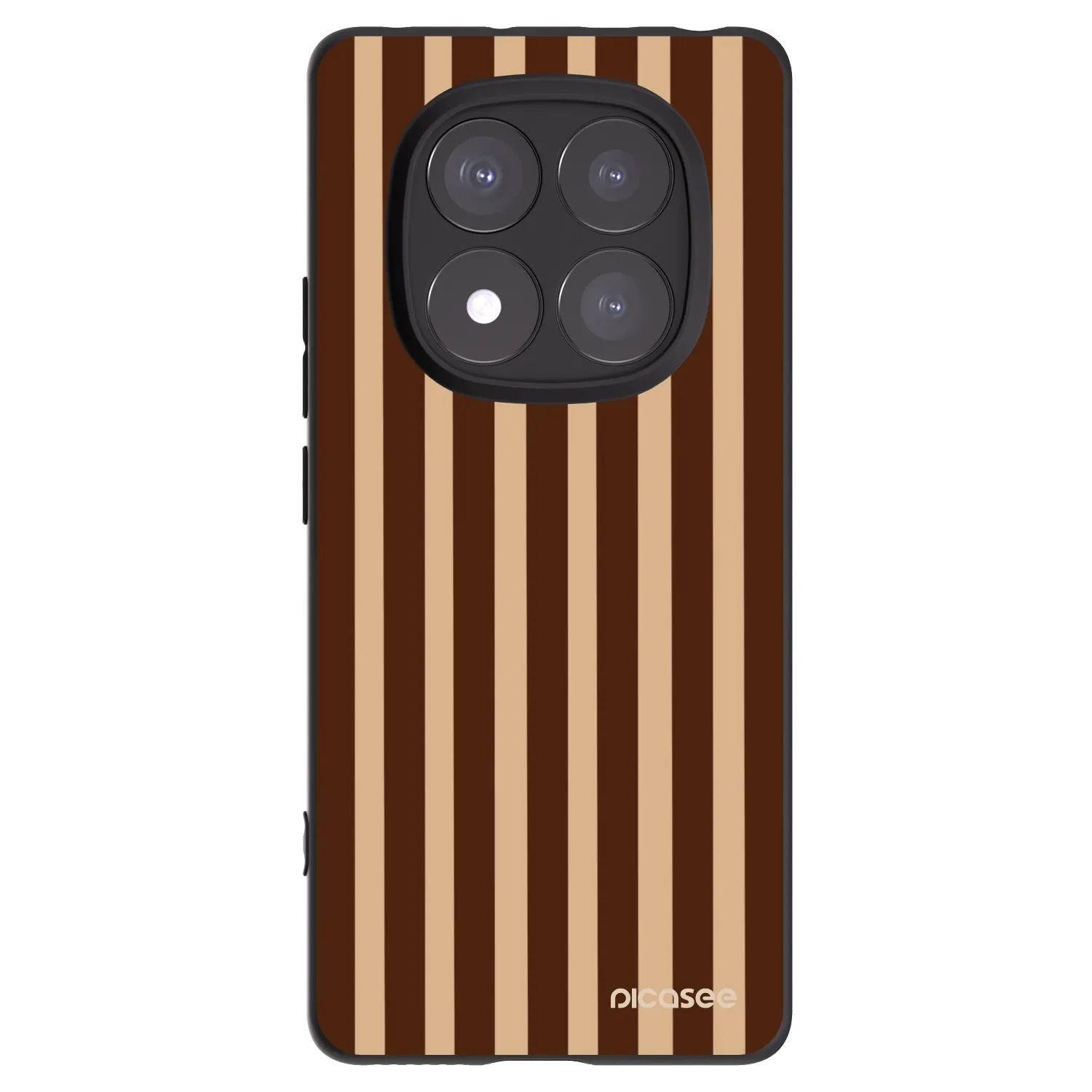 Picasee silikonowe czarne etui na Xiaomi Redmi Note 14 Pro+ 5G - Brown lines
