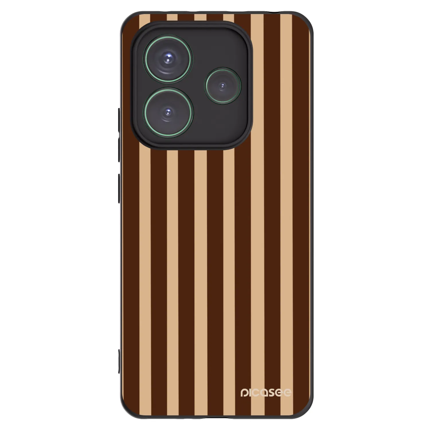 Picasee silikonowe czarne etui na Xiaomi Redmi Note 14 5G - Brown lines