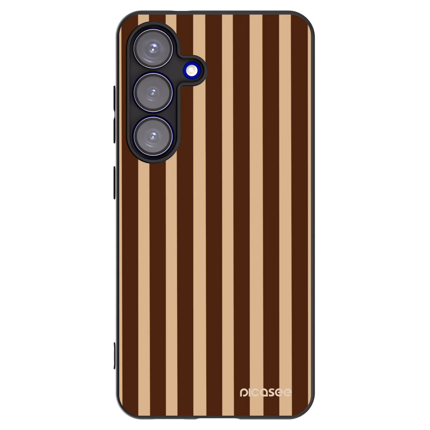 Picasee silikonowe czarne etui na Samsung Galaxy S25 5G - Brown lines