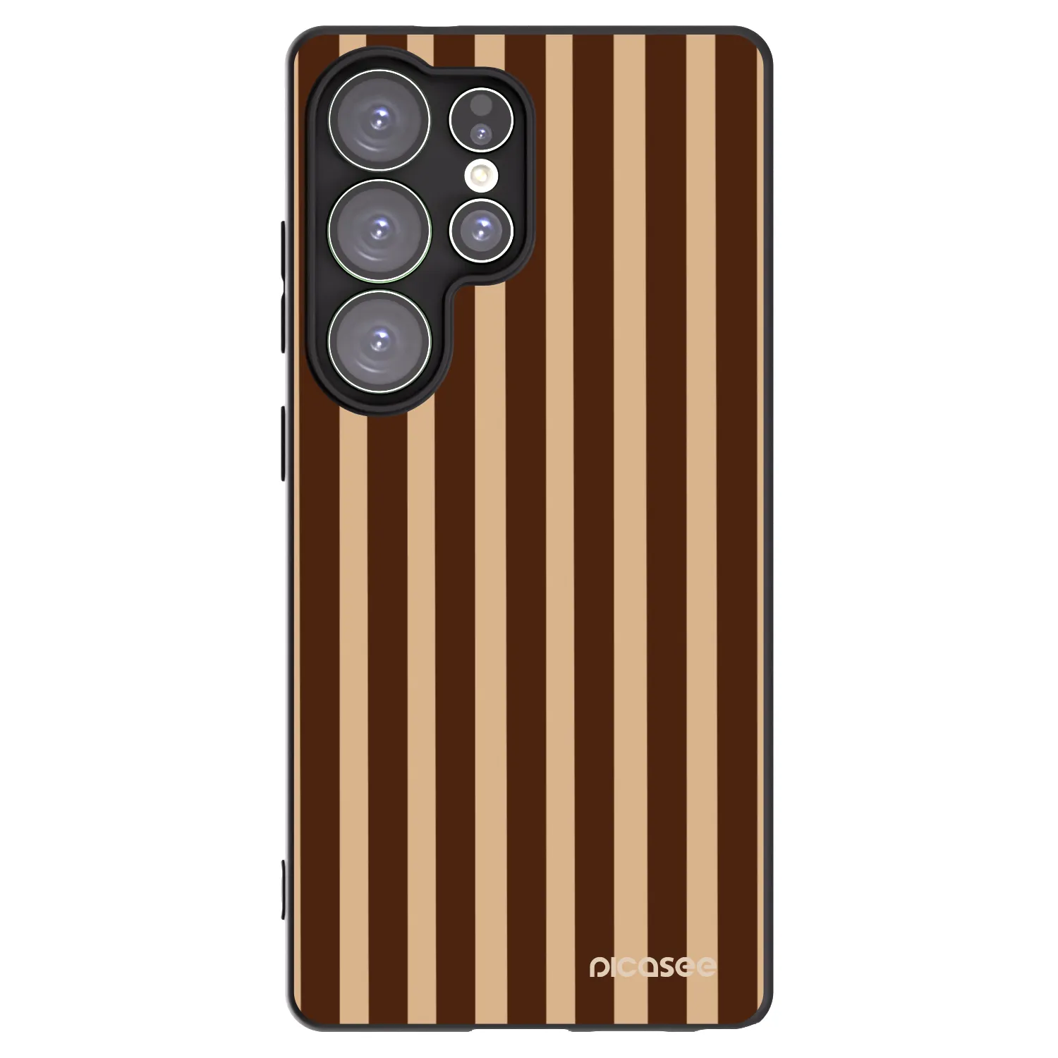 Picasee silikonowe czarne etui na Samsung Galaxy S25 Ultra 5G - Brown lines