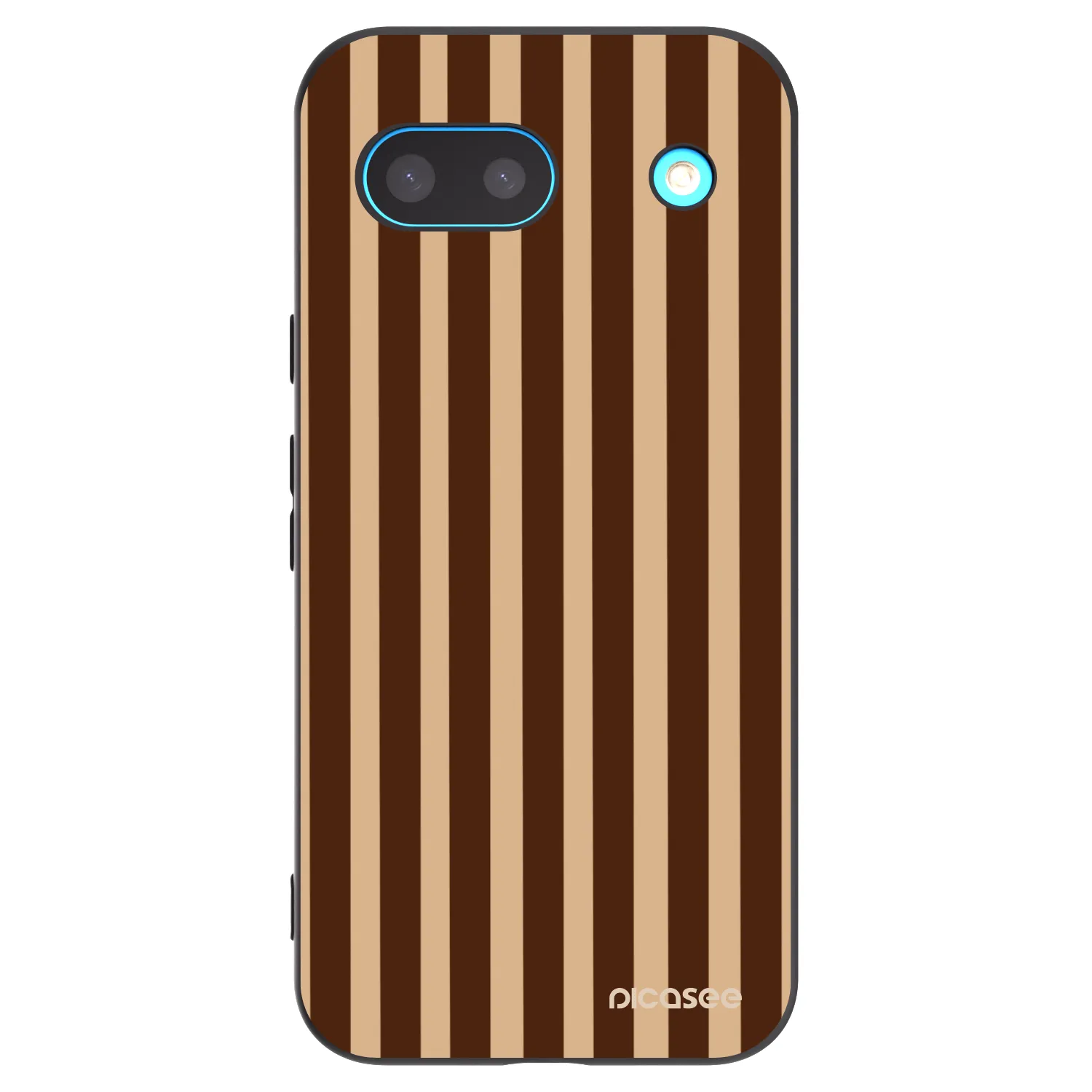 Picasee silikonowe czarne etui na Google Pixel 8a - Brown lines