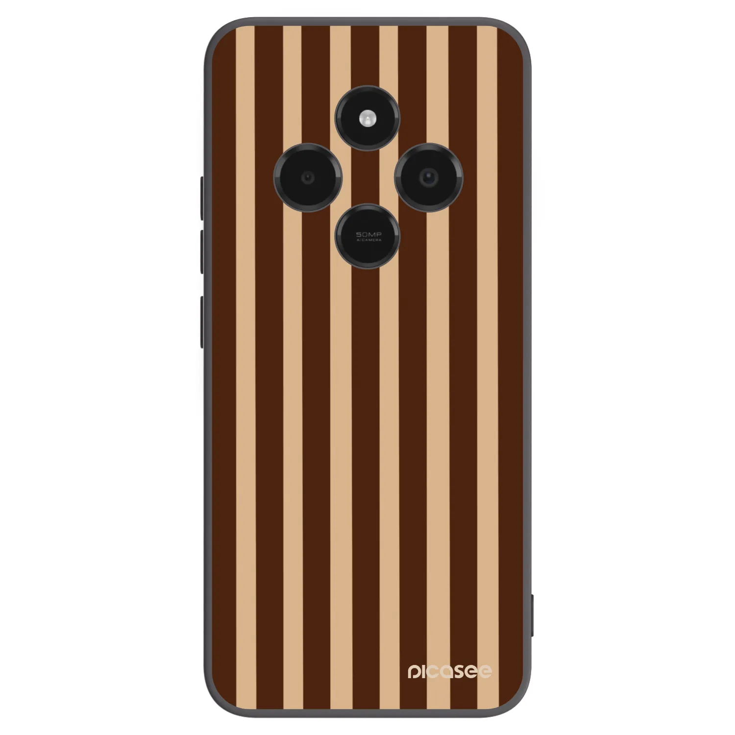 Picasee silikonowe czarne etui na Xiaomi Poco C75 - Brown lines