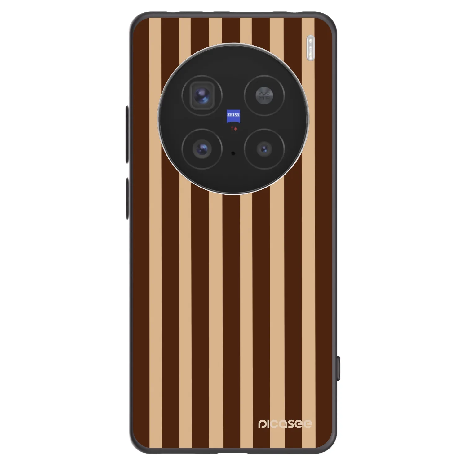 Picasee silikonowe czarne etui na Vivo X200 Pro - Brown lines