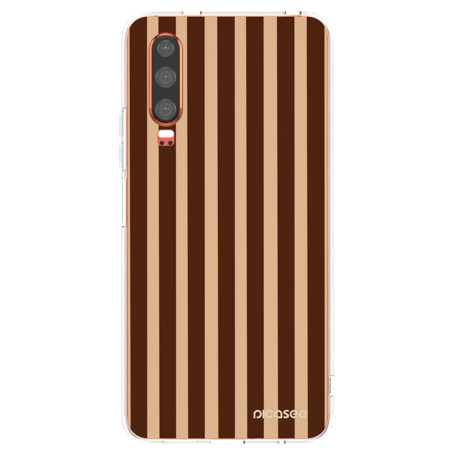 Picasee silikonowe przeźroczyste etui na Huawei P30 - Brown lines