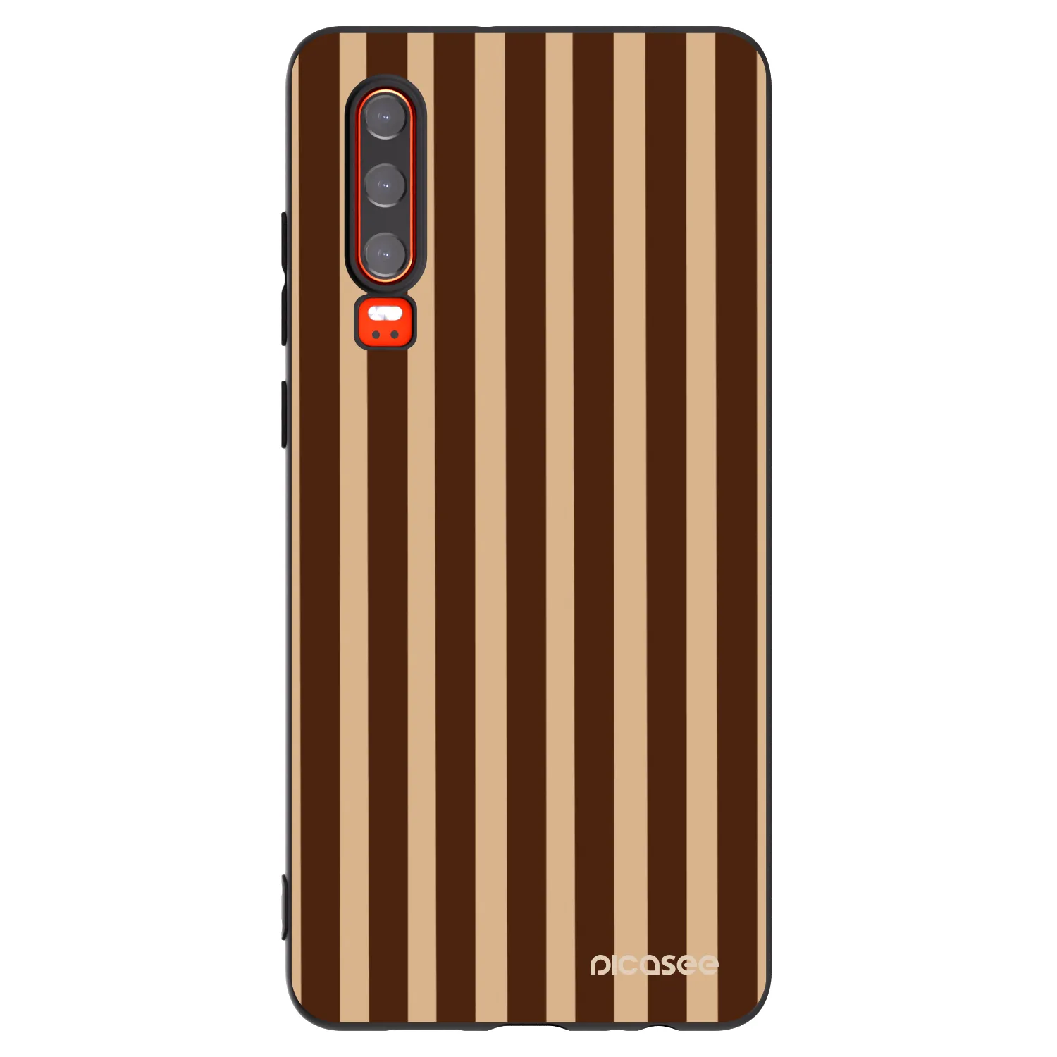 Picasee silikonowe czarne etui na Huawei P30 - Brown lines