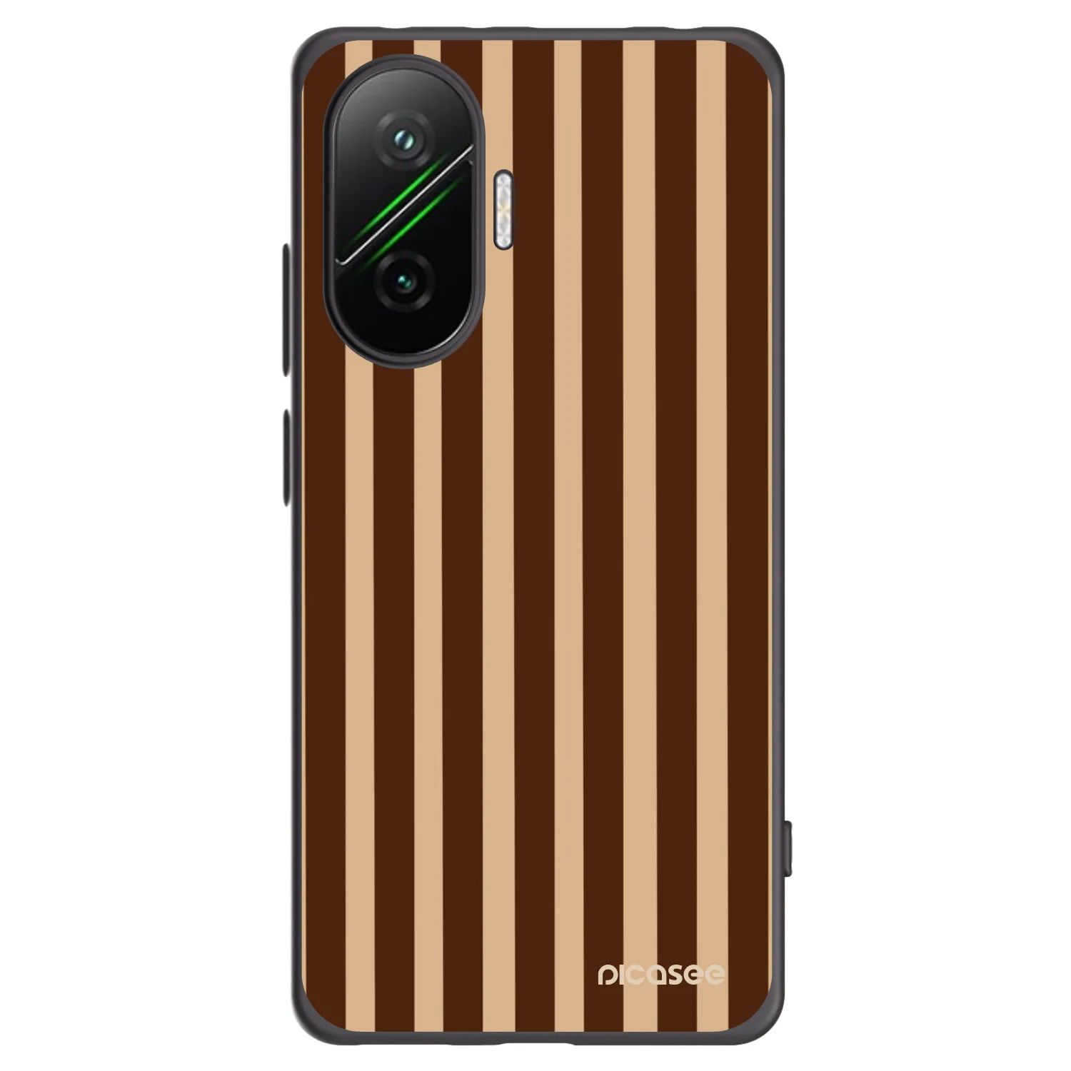 Picasee silikonowe czarne etui na Xiaomi Poco F7 5G - Brown lines