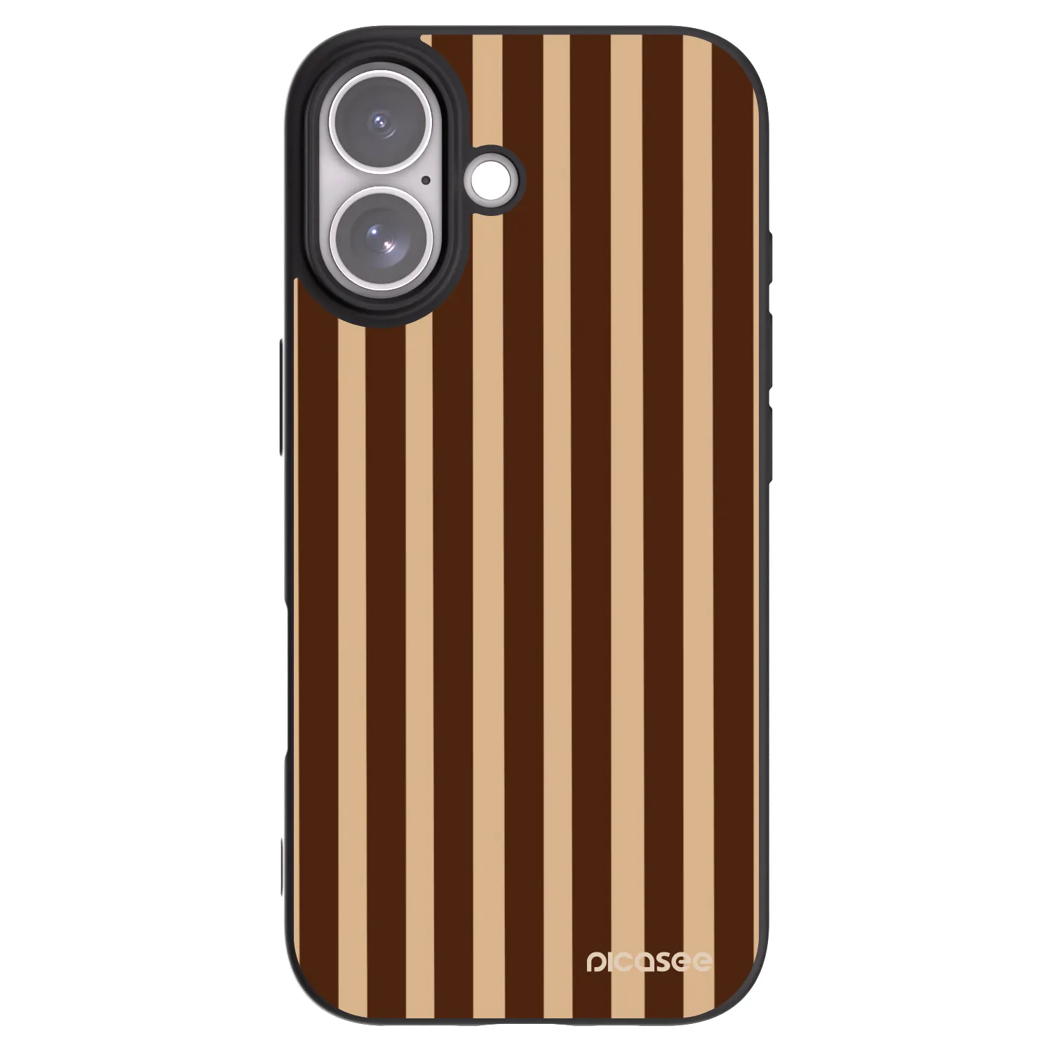 Picasee silikonowe czarne etui na Apple iPhone 17 - Brown lines