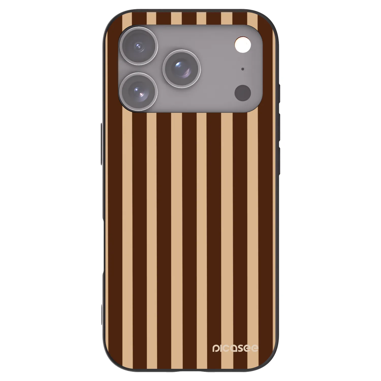 Picasee silikonowe czarne etui na Apple iPhone 17 Pro - Brown lines