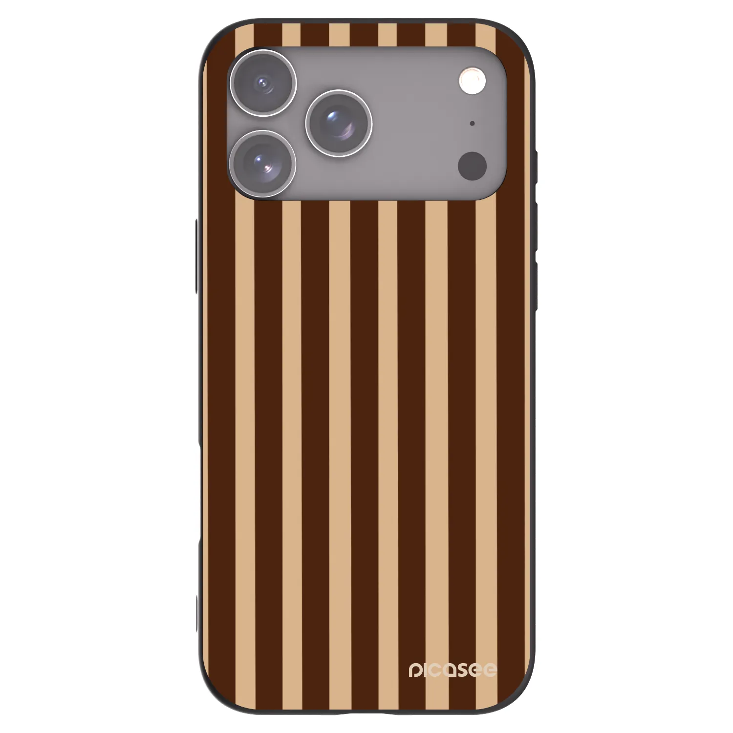 Picasee silikonowe czarne etui na Apple iPhone 17 Pro Max - Brown lines