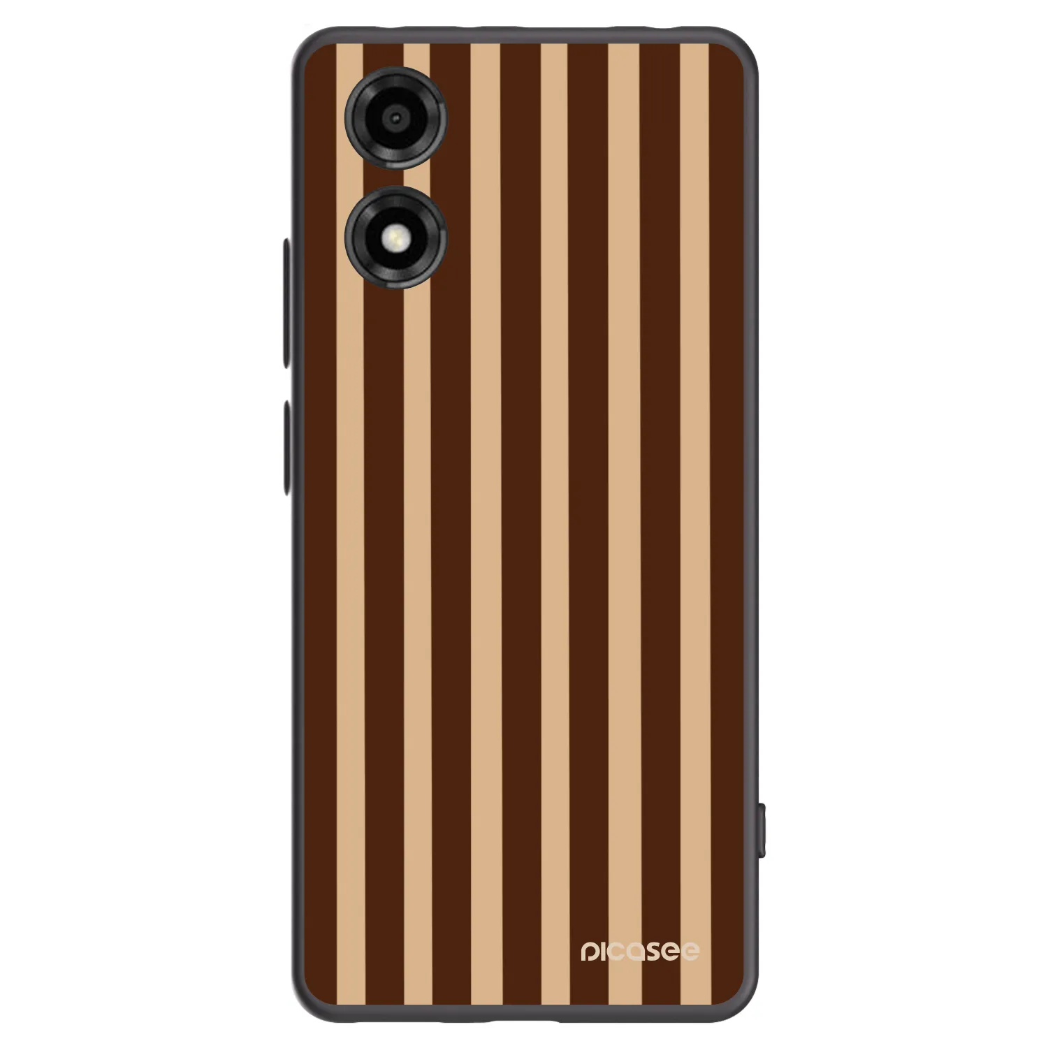 Picasee silikonowe czarne etui na Motorola Moto E14 - Brown lines