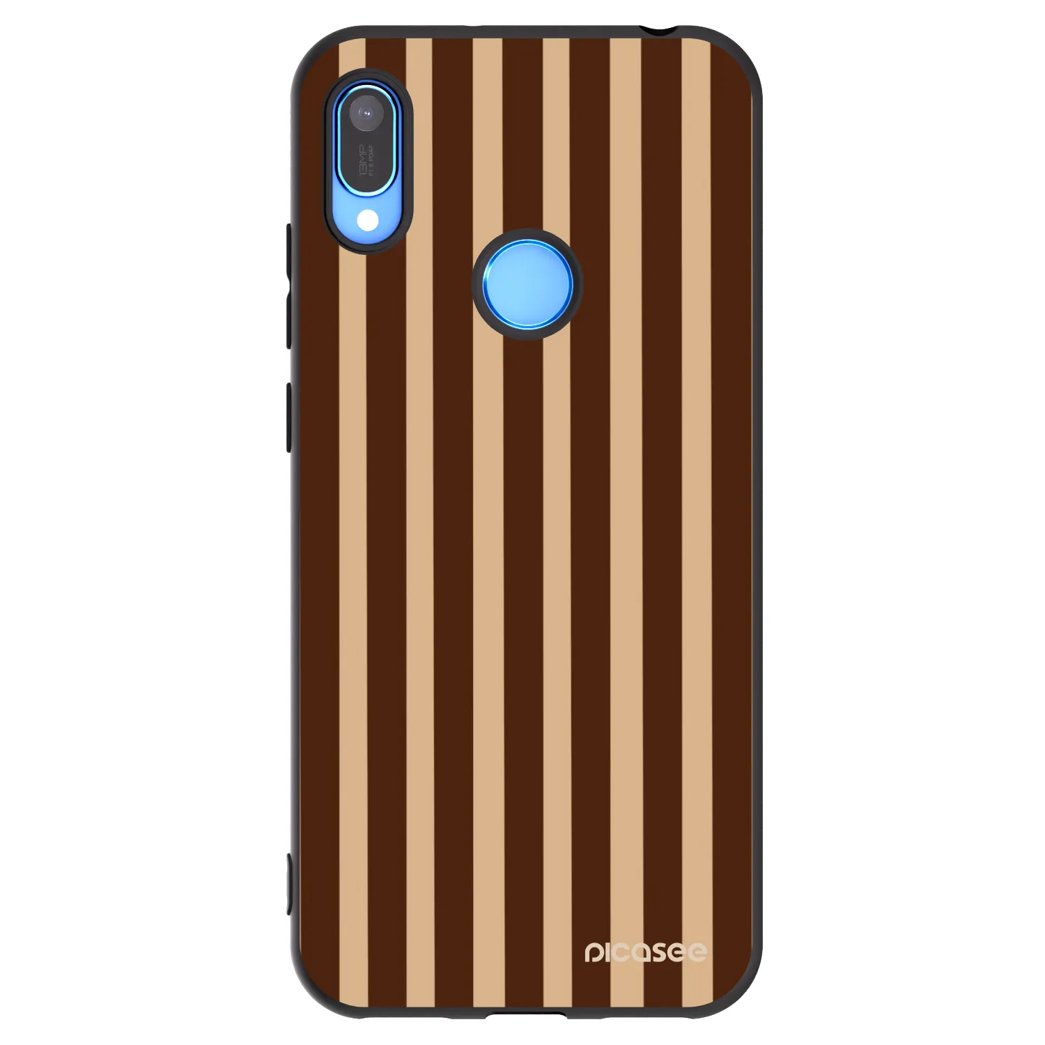 Picasee silikonowe czarne etui na Huawei Y6 2019 - Brown lines