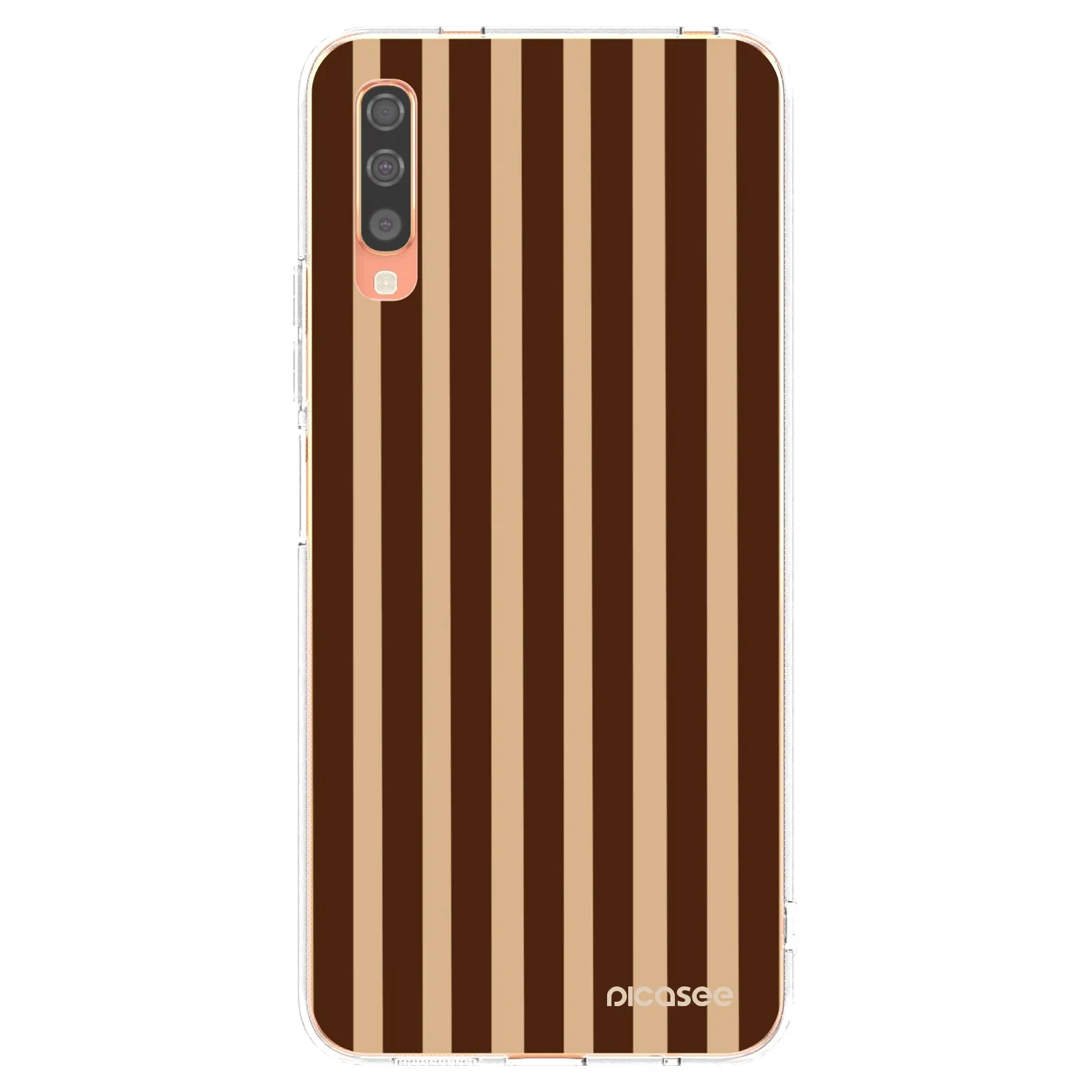 Picasee silikonowe przeźroczyste etui na Samsung Galaxy A70 A705F - Brown lines