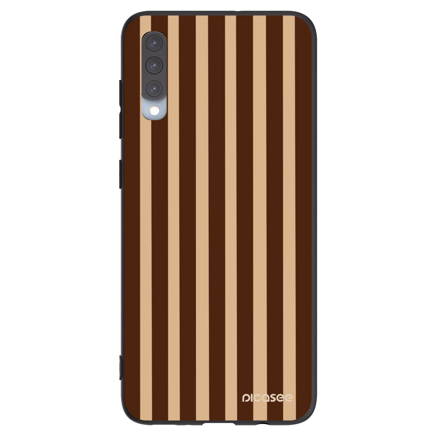 Picasee silikonowe czarne etui na Samsung Galaxy A70 A705F - Brown lines