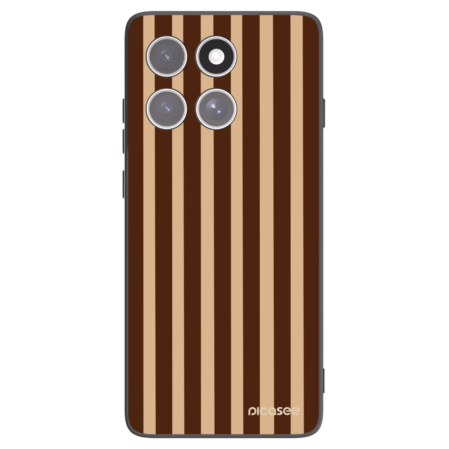 Picasee silikonowe czarne etui na Motorola Edge 60 Pro - Brown lines