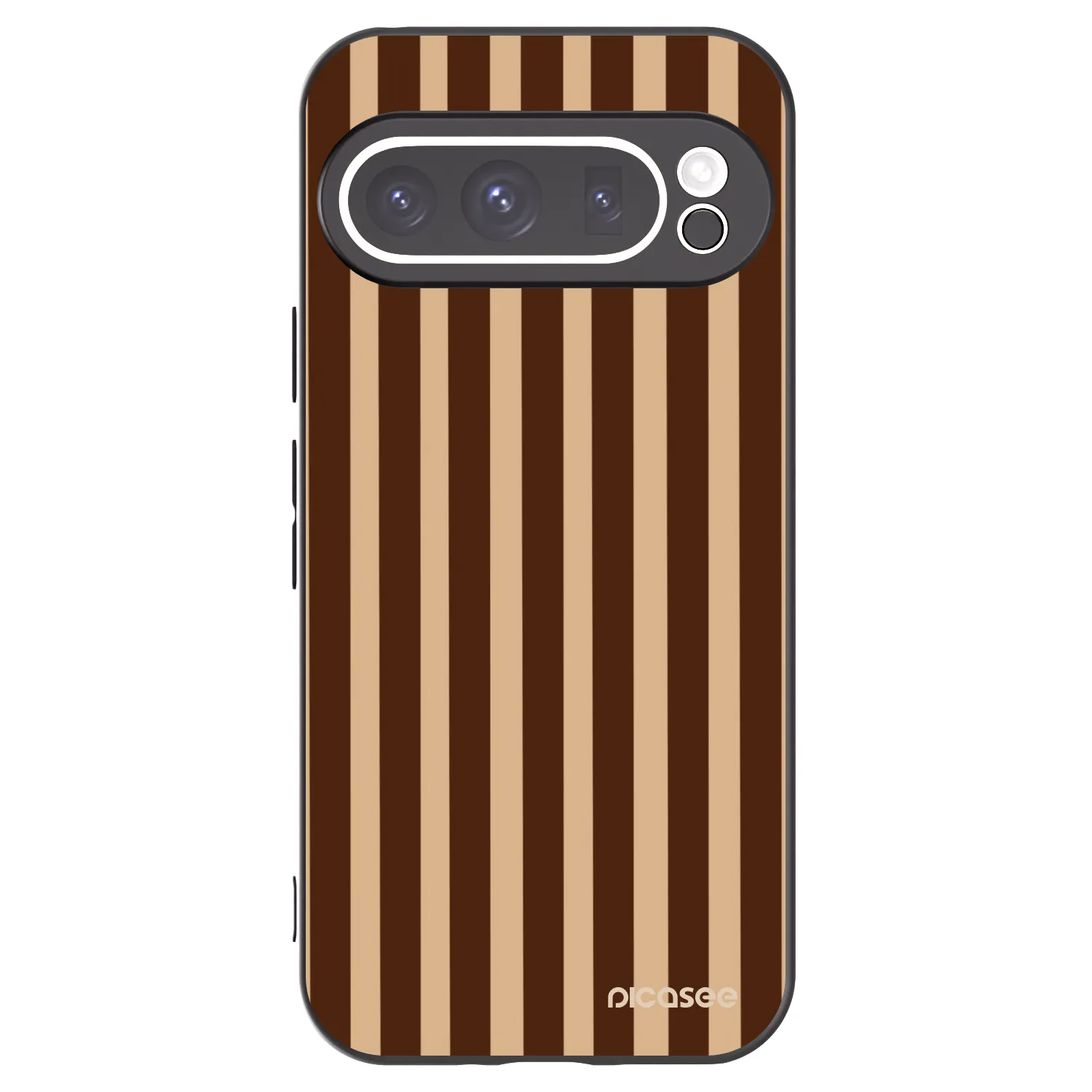Picasee silikonowe czarne etui na Google Pixel 9 Pro XL - Brown lines